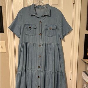 Denim Blue Button-Down Dress